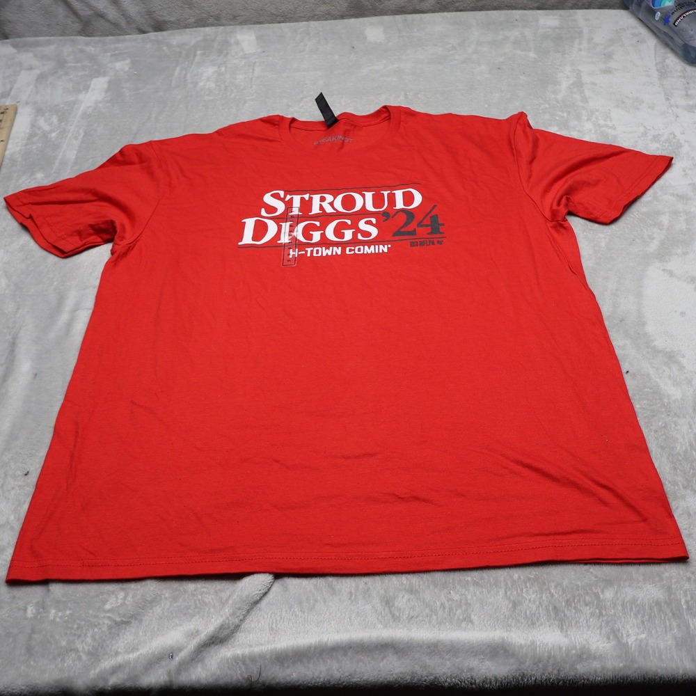 Houston Texans Shirt Mens XL BreakingT Red Stroud Diggs Fan Gear Football NEW